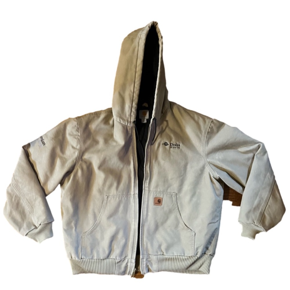 Carhartt J130 266 Sandstone Duck Quilted Flannel Active Jacket Men’s Size Large